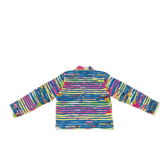 Keren Hart Vintage Rainbow Light Buttoned Multicolor Cotton Jacket Women’s Large - Picture 4 of 9